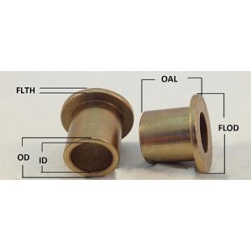 FF-723-5 | Oil Impregnated Bronze Flanged | 1/2 ID x 3/4 OD x 3/8 OAL x 1 FLOD x